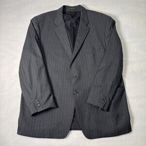Lauren Ralph Lauren Men's 50R Wool Blazer Sport Coat Pinstripe Jacket Gray